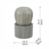 19.5x19.5x32.5" Heavy Outdoor Cement Fountain Antique Blue, Cute Unique Urn Design Water feature For W2078125234