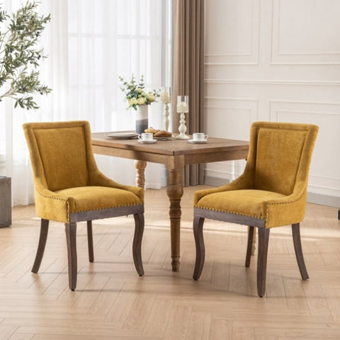 ZUN A&A Furniture,Ultra Side Dining Chair,Thickened fabric chairs with neutrally toned solid wood W1143P151495