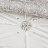 King/Cal King 4 Piece Embroidered Cotton Reversible Duvet Cover Set B035129165