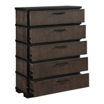 ZUN Two-Tone Brown Black Finish Drawers Chest 1pc Modern Industrial Design Bedroom Furniture B011P242393