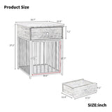 ZUN Dog Crate Furniture, Dog House, Decorative Dog Kennel with Drawer, Indoor Pet Crate End Table for 01087818