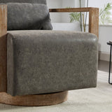 30.3"W Swivel Modern Upholstered Accent Chair with Solid Wood Armrests and 360 Degree Comfy Lounge W1298P246437