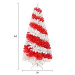 ZUN 6ft Artificial Christmas with 300 LED Lights and 900 Bendable Branches, Candy Cane Christmas 86331544