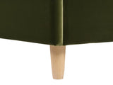 Stockholm Modern Wavy Headboard Platform Bed, Queen, Olive Green Performance Velvet B2719P238204