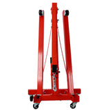 2 Ton Folding Engine Hoist Cherry Picker Shop Crane Hoist Lift, Heavy Duty Steel with 6 Iron Caster 81745190