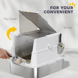 Stainless Steel Enclosed Litter Box for Cats 46158686