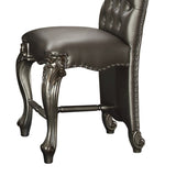 Silver and Antique Platinum Tufted Counter Height Chair B062P209293