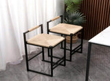 Set of 2 Bar Stools with Back Paper Woven Counter Height Dining Chairs for Kitchen, Home 59392593