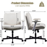 Cross-Legged Friendly Office Chair with Criss Cross Frame, Rolling Casters & Fold-Down Arms, 47287432