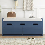 ZUN TREXM Rustic Storage Bench with 2 Drawers, Hidden Storage Space, and 3 False Drawers at the Top, WF323695AAM