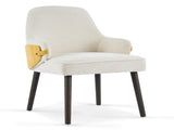Indoor Dining Chair Set of 2, Beige & Yellow Two-Tone Fabric Armchair with Sturdy Frame, Modern N779P370716B