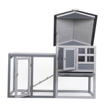 ZUN Indoor Outdoor Rabbit Hutch, Bunny Cage with Run, Pull Out Tray, Guinea Pig House for Small Animals, W2181P152979