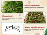 7.5FT Premium Life-Like Full Flocked Christmas Tree with Sturdy Metal Stand, Fire-Resistant Tips, N710P523033F