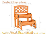2-Tier Solid Fir Wood Raised Garden Bed with Trellis Cylindrical Planter Box for Climbing Plants 05049323