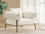 Upholstered Comfy Reading Chair, Modern Velvet Accent Chair,Large Lazy Arm Chair with Soft Cushion, T3593P362906