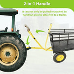 ZUN Heavy Duty Steel Garden Cart Removable Mesh Sides to Convert into Flatbed, Utility Metal Wagon 33518030