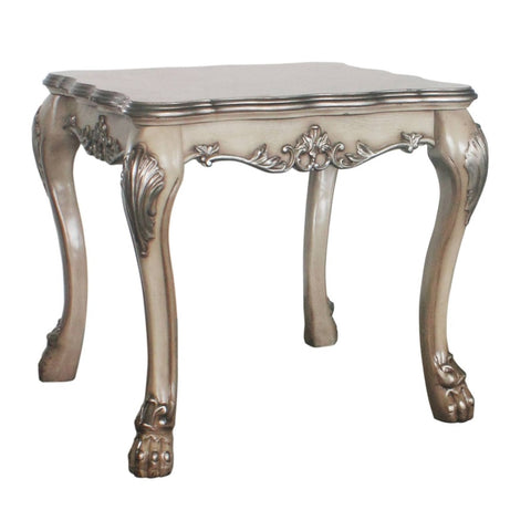 ZUN Vintage Bone White Square End Table B062P189088