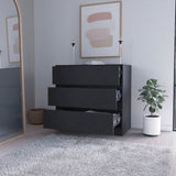 ZUN Wyatt Black 3-Drawer Dresser B062P175076