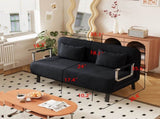 velvet black 55 Convertible Chair Bed, Tri-Fold Sofa Bed with Adjustable Backrest & Pillow, Leisure W1767P192807