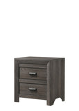 1pc Contemporary Nightstand End Table with Two Storage Drawers Brown Gray Finish Bedroom Wooden B011P163844