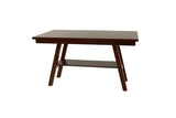 ZUN Dining Table Rectangle Dining Table w Shelve 1pc Counter Height Table Only Rubber wood Dark Walnut B011P192197