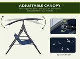 3-Seat Outdoor Patio Swing Chair-Dark Blue 38714122