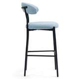 26'' Counter height bar stools Teddy fabric cover kitchen island counter bar stool with black powder 75733996