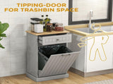 Kitchen Tilt Out Trash Bin Cabinet Free Standing Recycling Cabinet Trash Can Holder With Drawer, 23277241