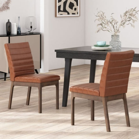 ZUN Upholstered Dining Chairs With Rubber Legs ,Light Brown 73471.00PUCOGN