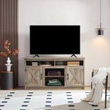 ZUN Farmhouse Barn door TV Media Stand Modern Entertainment Console for TV Up to 65" with Open and W2275P149121