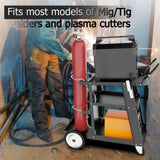 ZUN Welding Cart Heavy Duty, Mig Tig Welder Cart for Plasma Cutting Machine with 3-Tier Shelf, Side 38755649