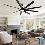 ZUN 84 In Super Large Black Ceiling Fan with Remote Control W1367P182918