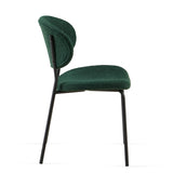 Dark Green Boucle Fabric Dining Chairs Set of 4, Mid-Century Modern Dining Chairs, Kitchen Dining W1164P195043