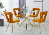 orange and gold Modern chair with iron tube legs, soft cushions and comfortable backrest, W234P271309