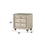 Lucienne Beige Velvet Nightstand B2726P294448