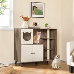 ZUN Cat Litter box with Cat scratching post, Cat Apartment, Cat House, locker 88610669