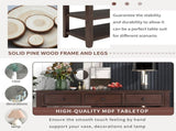 Retro Design Console Table with Two Open Shelves, Pine Solid Wood Frame and Legs for Living Room 20760621