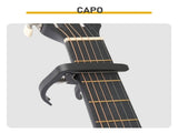 Matte Black 38-inch Round Acoustic Guitar with Picks, Strings, Capo, Case, Tuner, and Strap 86154448