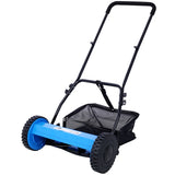 14-Inch 5-Blade Push Reel Lawn Mower with Grass Catcher, BLUE COLOR 85771439