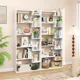 White 6-Tier Bookshelf Wooden Bookcase 82281468