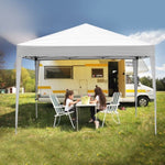 ZUN 3 x 3m Two Doors & Two Windows Practical Waterproof Right-Angle Folding Tent White 31516518