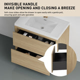 36" Freestanding Bathroom Vanity with Sink, Bathroom Storage Vanity Cabinet with Stone Resin W1573P211191