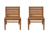 Outdoor Acacia Wood Dining Chair , Teak Finish Patio Chair with Ergonomic Curved Back, N773P355906T