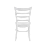 ZUN White Finish Dining Chairs Set of 2 Wooden Ladder-Back Casual Farmhouse Style Kitchen Dining Room B011P188439