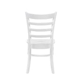 ZUN White Finish Dining Chairs Set of 2 Wooden Ladder-Back Casual Farmhouse Style Kitchen Dining Room B011P188439