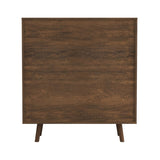 ZUN Bohemian Bar Cabinet, Natural Rattan Doors, Removable Wine Rack in Walnut B064P191193