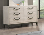 ZUN 1pc Unique Design Contemporary Dresser Bedroom Wooden Furniture Solid Wood 6- Drawers Storage Beige B011P266112