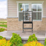 53" Large Flight Bird Cage with Rolling Stand & Storage Shelf for Parrots Lovebird Cockatiel 64100924