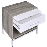 ZUN Weathered Grey Oak and White Accent Table B062P181407