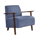 Modern Design 1pc Accent Chair Blue Corduroy Seat Cushions Solid Wood Living Room Furniture B011P283276